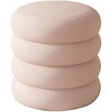 Rosafarbener Ottoman-Stoffhocker – Gepolsterter Drehhocker für Schlafzimmer, Wohnzimmer, Garten, Balkon, Frisiertisch, Büro – Stilvolle und vielseitige Wohndekoration