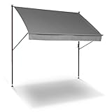 Angerer Freizeitmöbel GmbH Klemmmarkise Style - Markise für Sonnenschutz - Montage ohne Bohren und Dübeln - ideale Balkonmarkise für Mietwohnungen (Grau, 400 cm)