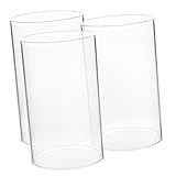 Tofficu 3Stücke Glaszylinder Kerzenhalter Transparente Windlichtsäulen Für Romantische Dekoration Kerzenbedeckung Für Sicheren Einsatz