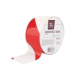 IDEA HOME Absperrband Hergestellt aus Niederdruck - Polyethylen LDPE Maße: 50 m Länge x 48 mm Breite Signalband zur Abgrenzung von Sicherheitsbereichen Farbe: Rot und Weiß