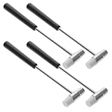 Zerodeko Multifunktionaler Kleiner Hammer 4 Stück Doppelseitiger Holz und Metallhammer 180mm Stahl und ABS Kunststoff Weiche Harte Schlagflächen für Schmuckherstellung Uhren und