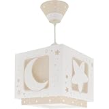 Dalber Lampe kinderzimmer, kinderlampe Pendelleuchte Hängelampe, Deckenleuchte Kinder, Deckenlampe kinderzimmer, Mond und Sterne Beige MoonLight, 63232B, E27