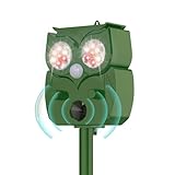 Solar Tiervertreiber 1 Stück Solar Ultraschall Katzenschreck, Katzenschreck für Garten,Verjagen von streunenden Katzen, Hunden, Waschbären und Vögeln aus Gärten, Bauernhöfen,Obstplantagen