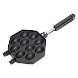 JISADER 10 Löcher Takoyaki Grill Double Pan Maker gefüllte Pfannkuchenbackpfanne für Küchenhaus
