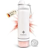 Generisch Shaker mit Pulverfach | Shaker 500ml | Thermoshaker - bis zu 24h eiskalte Shakes | Proteinshaker Edelstahl mit Kugel | BPA-frei & auslaufsicher | NORDSTAHL® | Edelweiß