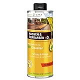 HeliaCARE BIO Terrassenöl Farblos - Premium Holzpflegeöl Außen - Outdoor Holz Öl für Gartenmöbel - Holzschutz aussen - Terrassen Öl aus Deutschland (500ml)