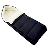BAMBINIWELT universaler Winterfußsack (108cm), auch geeignet für Babyschale, Kinderwagen, Buggy, aus Wolle UNI (Schwarz Liniert)