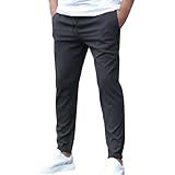 SOOUICKER Sommerhose Herren Leicht Stretch Chino Hose Regular Fit mit Gummibund Stoffhose Sommer Elegant Freizeithose Chino Modern Anzughose Casual mit Gummizug