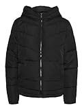 Noisy May Damen Puffer Jacke | Warme Stepp Winter Jacket mit Kapuze | Wattierter Blouson NMDALCON, Farben:Schwarz, Größe:34