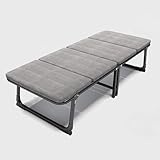 Faltbares Campingbett mit Matte für Erwachsene, robustes Klappbett mit rutschfestem Fußpolster für Zuhause, Büro, Nickerchen, Strand, Pool, Terrasse und Reisen