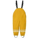 Regenhose wasserdichte Mädchen Jungen Unisex Matschhose Ungefüttert Dünn Buddelhose mit Reflektierend Regenlatzhose Atmungsaktiv Winddicht Regenträgerhose für Outdoor