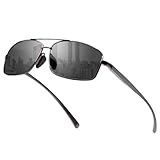 Amorays Sonnenbrille Herren Damen Polarisiert Pilotenbrille UV400-Schutz Klassische Fahren Angeln Laufen Outdoor Polarized Sunglasses（Schwarz）