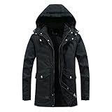 Herren Winterjacken Fellkapuze Winter Jacken Herren Winterjacke Jack And Jacke Mit Vielen Taschen Daunenjacke Herren Winter Mantel Herren Lang Winterjacke Herren Mit Fell (Khaki,XL) 60.99