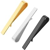 3 Stück Krawattennadel Krawattennadeln für Herren Krawattenklammer Klassische Krawattenklammern Edelstahl Tie Clip Set Schwarz Gold Silber für Krawatten Männer Alltag Hochzeit Jahrestag Geschäft