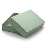 NEUSER PAPIER Hochwertige Aufbewahrungs- und Geschenkboxen - 1 Stück - DIN A4 - Eukalyptus (Grün) bezogen - 302 x 213 x 70 mm, Schul-/Studienabschluss