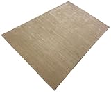 Gabbeh Beige Teppich 100% Wolle einfarbig gefärbt Handgewebt G84