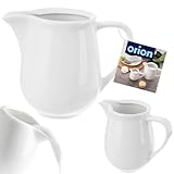 Orion group - Porzellan-Milchkännchen 260 ml - Milchkännchen - Sahnekännchen - Milchkanne Kännchen aus Porzellan - Milk jug - Klein mit Griff - weiß