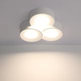 ZMH Aufbauspot weiß Deckenleuchte Flur: Ø28cm Aufbaustrahler rund Deckenlampe Aufputz Modern Deckenspots Küche 3 flammig GX53 Max.10W Deckenstrahler Aufbauleuchte für Esszimmer - Ohne Leuchtmittel