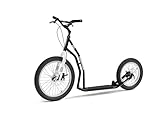 YEDOO Four Y40 Tretroller - bis 150 kg, mittelgroßer, Stabiler Kickscooter mit Scheibenbremsen und 20/16 Lufträdern - Dogscooter für Erwachsene, für Natur und urbanes Off-Road. (Black)