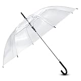 Spetebo XL Regenschirm transparent mit Druckknopf - 100 cm - Eleganter Stockschirm groß mit Easy Open Knopfdruck - 2 Personen Unisex Glockenschirm Durchsichtiger Schirm stilvoll modern