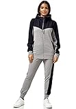 Violento Damen Trainingsanzug | 0986 (S, Grau-Navy 0986)
