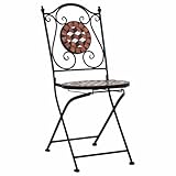 Eleganz Bistrostühle Mosaik 2 STK. – Keramik Braun mit pulverbeschichtetem Eisenrahmen – Langlebig & Stilvoll für Garten & Terrasse