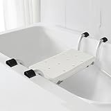 Badewannensitz Senioren Erweiterter Rutschfester Kopf,Duschsitz Duschbank für Badewanne, Halbkreis-Gummifüße mit Antirutschfläche, Aluminium, Belastbar bis 120 kg, Schwarz