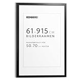 REINDERS Bilderrahmen, Bilderrahmen Poster, Wohnzimmer, Für Poster, Wanddeko, Rahmen austauschen, MDF, Schwarz, 61x91,5cm, Mit Passe-partout 50x70cm