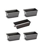 patisse 72915 - Kreatives Backformen-Set, 5-teiliges Backformen-Set mit 1 Einsatzform 15cm und 4 Mini-Kuchenformen 9cm - Profi - beschichteter Stahl, anthrazitgrau