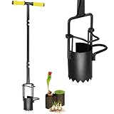 Colwelt Blumenzwiebel-Pflanzwerkzeug, langer Griff, gezackter Boden, Blumenzwiebelpflanzer mit weichem Griff, robuster Sodenstopfer für Tulpen, Iris, Narzissen