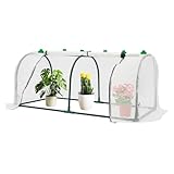 Tomatengewächshaus Foliengewächshaus Winterfest Anlehngewächshaus mit Tür zum Aufrollen, Gewächshaus Klein überwinterungszelt für Pflanzen 120x60x50cm