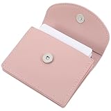 Piriuuo Visitenkartenetui, PU-Leder Flip-Stil Visitenkartenhalter Hochwertiger Kartenhalter mit Magnetverschluss Schützt Ihre Karten Visitenkartenhalter Kreditkartenetui für Damen und Herren, Rosa