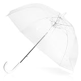 ADRIANO PORCARO - Regenschirm transparent für zwei, großer, transparenter Regenschirm ideal für Hochzeit & klein Fotoshooting, Brautpaar, Damen & Herren, Mädchen (90cm)