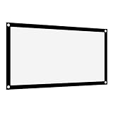 Projektor-Leinwand, 40 Zoll / 60 Zoll / 72 Zoll / 84 Zoll / 100 Zoll / 120 Zoll 16:9 HD Verdicken Tragbare, Knitterfreie, Weiche Weiße Polyester-Projektionswand mit Doppelseitigem Vorhang(72 Zoll)