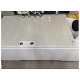 Luxuriöse Spa-Badewannentablett, faltbare Abdeckung mit Isolierung, weißer PVC-Rollladendeckel und multifunktionaler Badewannenablage, staubdicht, 1,2 cm Dicke (75 x 105 x 1,2 cm)