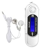 VIFER MP3-Player tragbarer MP3-USB-Player für Digitale Musik mit LCD-Bildschirmunterstützung 32 GB TF-Karte und FM-Radio(Silber)
