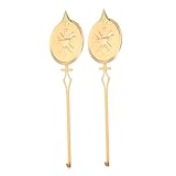 TEHAUX 2 Stück Teiliges Wanduhr Pendel Ersatz aus Metall Hochglanz Gold Stabile Quartz Pendelteile für Traditionelle Wanduhr Reparatur und Langlebige Uhrwerksersatzteile