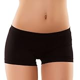 Toocool Boxershorts Damen Baumwolle mit niedriger Taille, Panties Damen-Sportunterwäsche, Hotpants Damen Unterwäsche LO-YQ3308 [S-M, Schwarz]