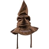 PIUMOJ Zauberer Hut, Harry Sprechender Hut, Magic Sorting Hat für Kinder Erwachsene Halloween Party Supplies Dress-up Cosplay Kostüm Zubehör, Braun, 38 * 38 * 40 cm