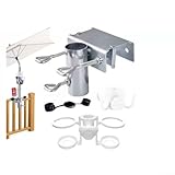 ZWEquipint Metall-Sonnenschirmhalter mit festem Clip für Balkongeländer, robuste Sonnenschirmhalterung für Terrassenmöbel, 17 x 12 x 10 cm