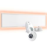 UMBRELLA® Infrarot Wandheizung mit Thermostat [FERNBEDIENUNG + WIFI STEUERUNG] – Infrarotheizung Kassettendecken – Carbon Crystal Infrarot Paneel App steuerbar – TH20 Funk - 120x30 cm - 360 W