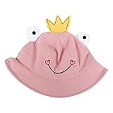 DEARMAMY 1Pc Fischerhut Mit Breiter Krempe Baumwoll Sonnenhut Für Babys Und Kleinkinder 1 3 Jahre UV Schutz Atmungsaktiv Ideal Für Sommeraktivitäten Pink