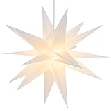Led Weihnachtsstern Rot/Weiß, Adventsstern, für Außen, Kunststoff 55cm Mit LED Lampe 3W (Weiß)