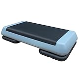 Stepper step stepprs Höhenverstellbares Aerobic Steppbrett für Zuhause - 76cm Fitness Stepper bis 250kg mit 2 Risern, Ideal für Home Gym & Cardio Training (Blau und Schwarz)