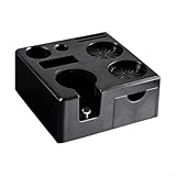Pumixiy Verstellbare Espresso-Tampingstation mit Siebträgerhalter und Tamper-Matte für 51 mm, 54 mm, 58 mm Kompatibilität, Kaffeebrühzubehör für Zuhause oder Café, Schwarz