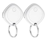 Item Finder Bluetooth, Air Tracker Tag Compatible with Apple Find My (nur iOS), Schlüsselfinder Locator für Koffer, Gepäck und mehr, 100dB Piepton, austauschbarer Akku, 2 Weiß
