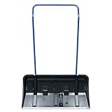 Prosperplast großer Schneeschieber Arctic Eco mit Rolle unter der Schaufel aus Kunststoff, Schwarz – robuste Schneeschaufel mit Aluminuimkante