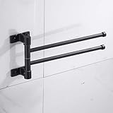 Handtuchregale, Handtuchhalter Faltaktivität Dreh Handtuchhalter Lackiert Black Space Aluminium Badewanne Wandmontierte Handtuchhalter Toilette Badezimmerständer für Küche Badezimmer Schaukel