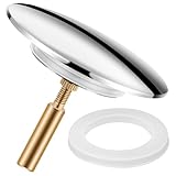 Badewannenstöpsel,Universaler ⌀ 70 mm Verstellbar, Rostfrei, Messing mit Chrom-Finish,Doppel-Dichtung,für alle Badewannen