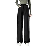 Damen Thermo Jeans Fleece GefüTterte Jeanshose Winter Warme Denim Pants Baggy Jeanshosen Hohe Taille Klassisch Winterhose PlüSch Gerade Freizeithose Straight Leg Y2k Boyfriend-Hose Streetwear